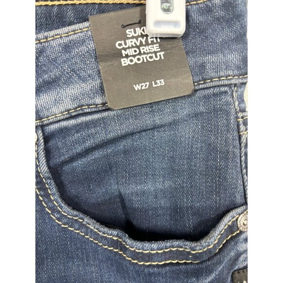 Silver Jeans Co. Suki Curvy Fit Mid Rise Bootcut Jeans Womens W27 L33 - Picture 3 of 9